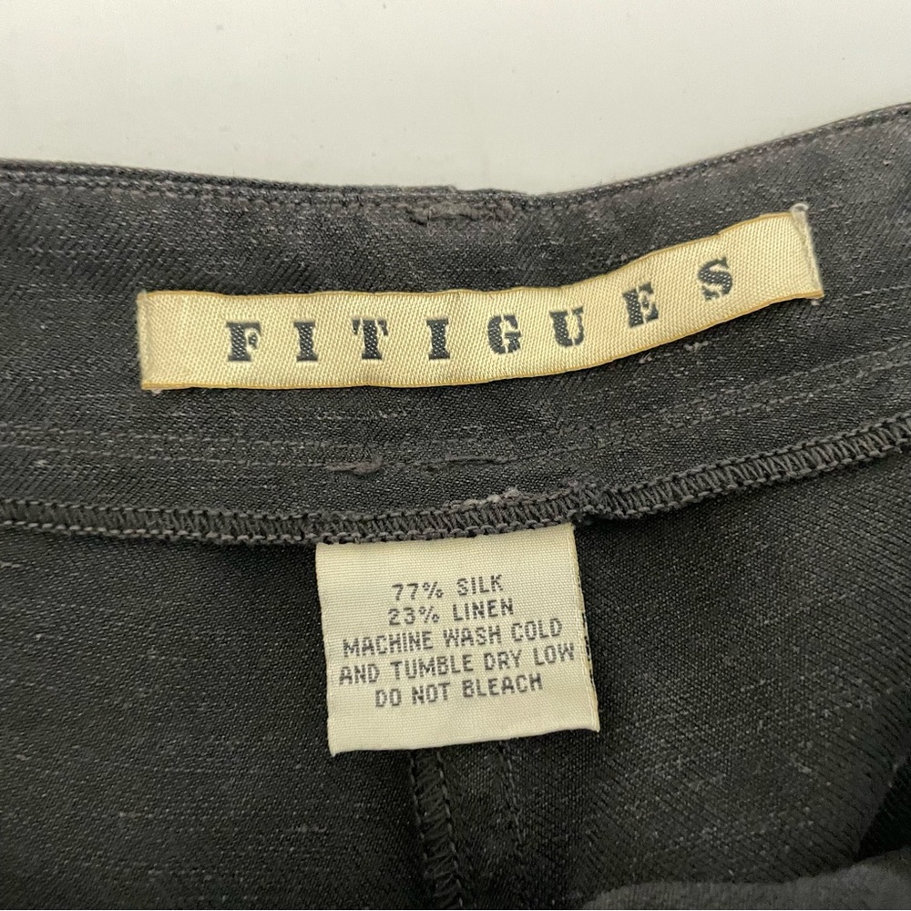 Fitigues Black Silk Linen Blend Pants - Picture 8 of 8